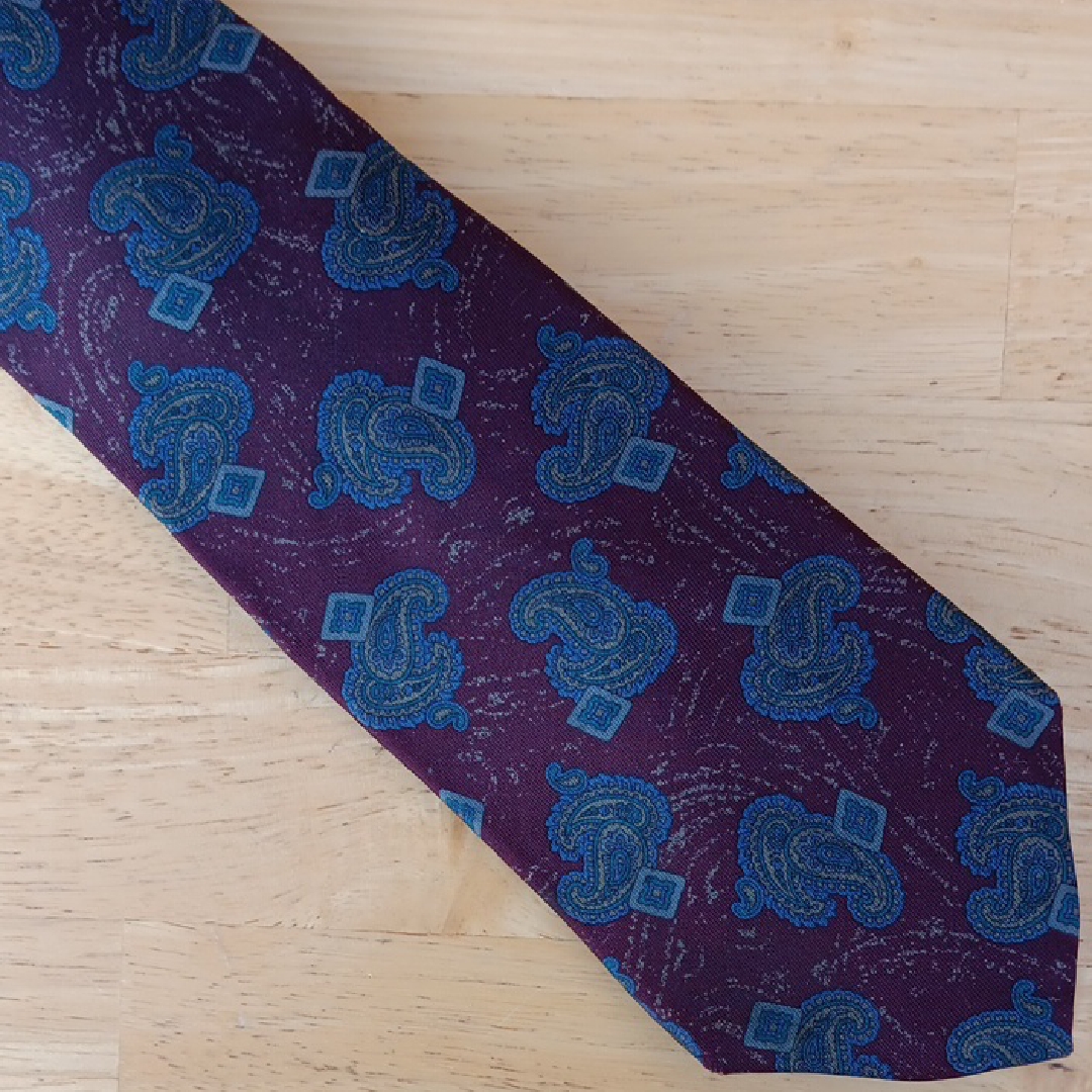 Liberty Of London Burgundy And Teal Paisley Tie